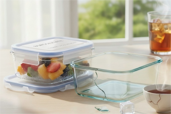 A close-up shot showing the clarity and thickness of borosilicate glass.