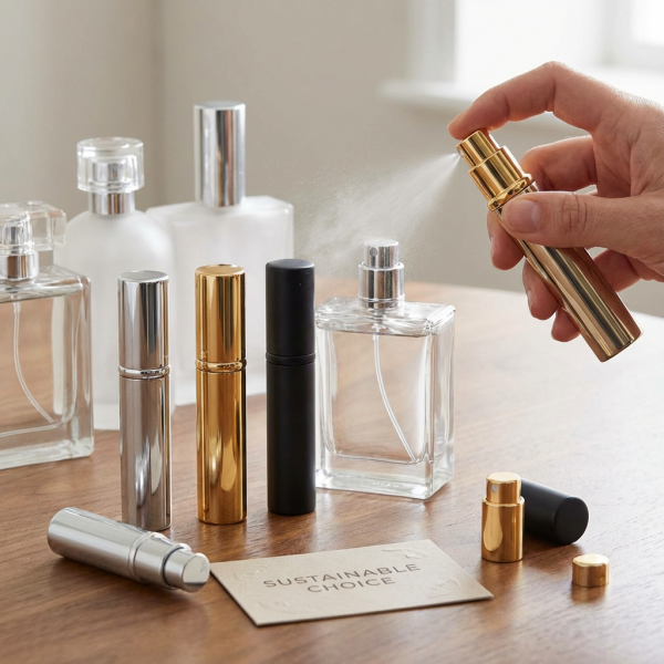 A variety of high-quality atomizers ready to be paired with custom glass perfume bottles.