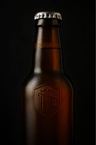 Premium Custom Embossed Amber Bottle