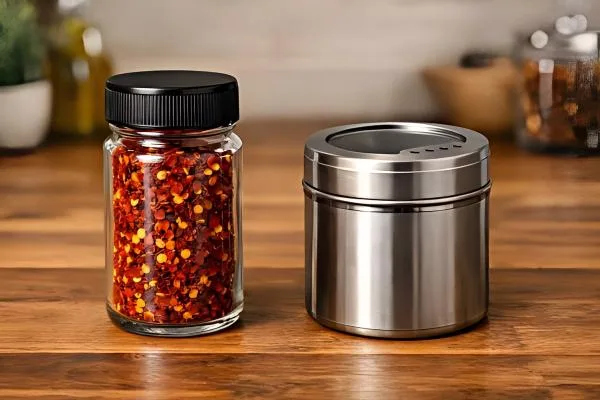 Comparison of Glass and Stainless Steel Spice Storage