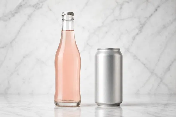 RTD cocktail glass bottle versus aluminum can comparison